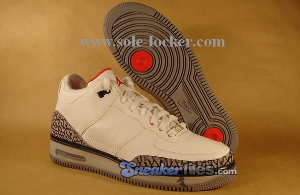 Air Jordan Force Fusion 3 (III) White / Fire Red - Cement Grey - Black Detailed Look