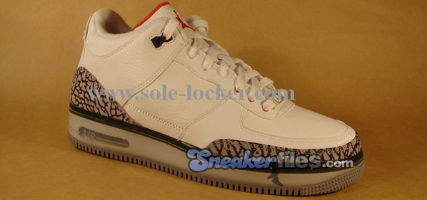 Air Jordan Force Fusion 3 (III) White / Fire Red - Cement Grey - Black Detailed Look