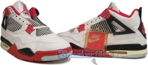 white and red jordan 4