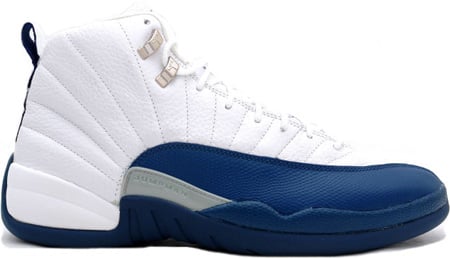 Air Jordan 12 (XII) Retro White / French Blue - Metallic Silver - Varsity Red