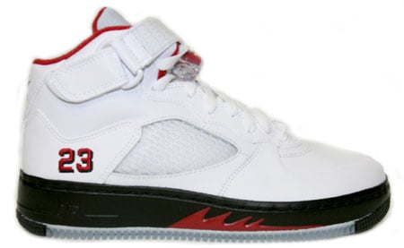Air Jordan V (5) Force Fusion - White / Varsity Red - Black- SneakerFiles