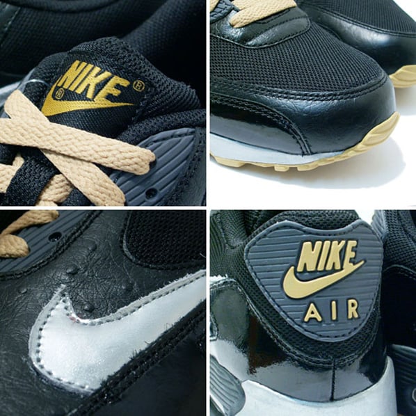 Nike Air Max 90 Black / Gold - Silver Nike Air Max 90 Black / Gold - Silver