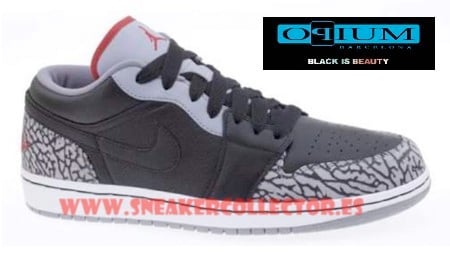 Air Jordan I (1) Retro Low PHAT – Black / Cement Grey – Varsity Red