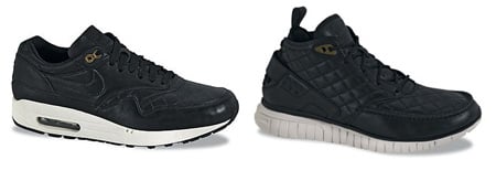 Nike Black Quilted Leather Pack - Air Max 1 | Free Hybrid Boot