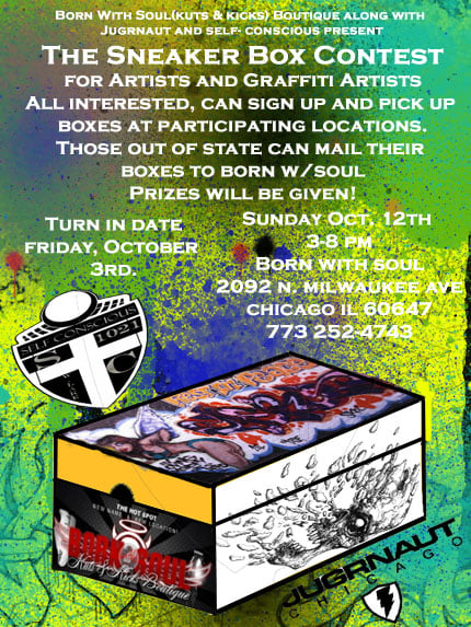 Sneaker Box Art Contest Party @ Born With Soul Kuts Kicks