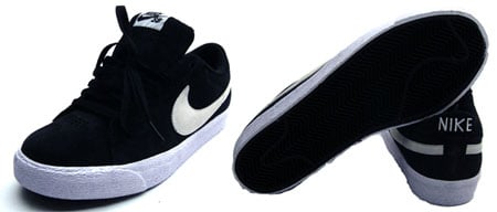 nike sb blazer low black white