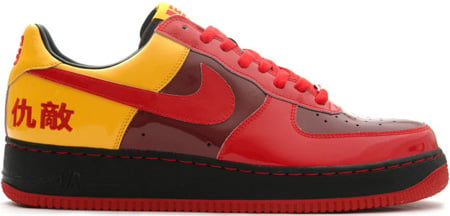 Nike Air Force 1 (Ones) Low Hater Denver Release LeBron James Chamber of Fear Redwood / Varsity Red - Taxi - Black