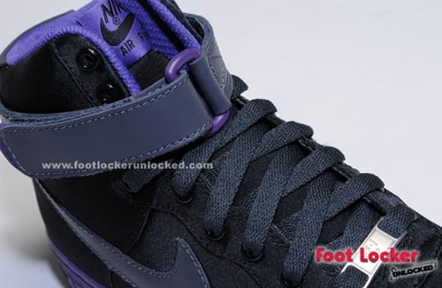 Nike Air Force 1 Womens Black Satin / Purple
