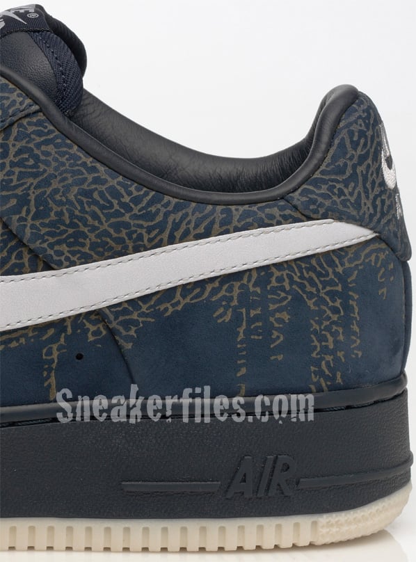 Nike Air Force 1 Low Elephant Print Blue / Black - Silver