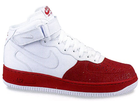 nike air force 1 mid red white
