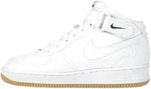 Nike Air Force 1 (Ones) 1995 Mid Canvas White / Black (Gum)