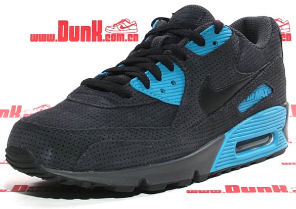 Nike Air Max 90 - Anthracite / Black - Neon Turquoise
