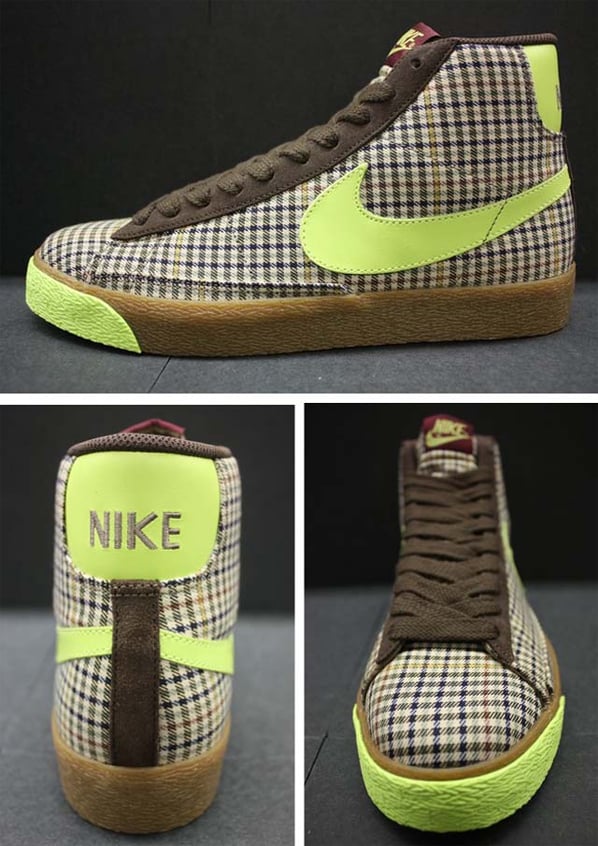Nike Blazer Mid - Brown / Volt - Dark Cinder