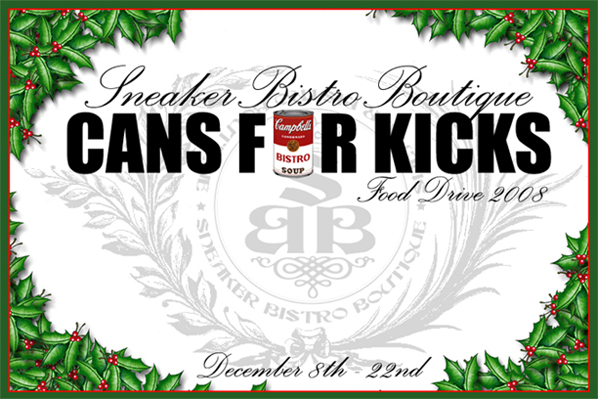 Sneaker Bistro Food Drive Cans For Kicks