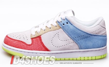 Nike Women's Dunk Low White/Comet Red/Pale Blue