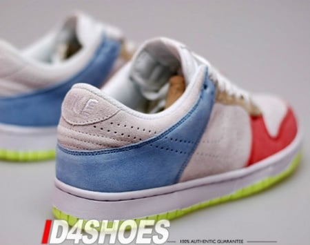 Nike Women's Dunk Low White/Comet Red/Pale Blue
