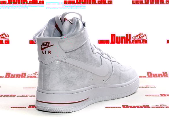 Nike Womens Air Force 1 High Premium - White / White - Varsity Red
