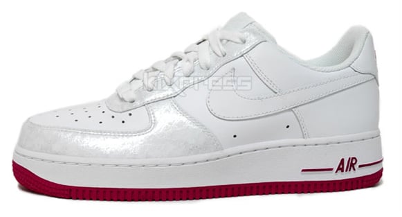Nike Womens Air Force 1 - White / White - Rave Pink Nike Womens Air Force 1 - White / White - Rave Pink