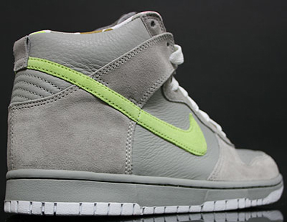 Nike Womens Dunk High - Medium Grey / Liquid Lime - White