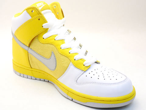Nike Womens Dunk High - Yellow / White / Silver