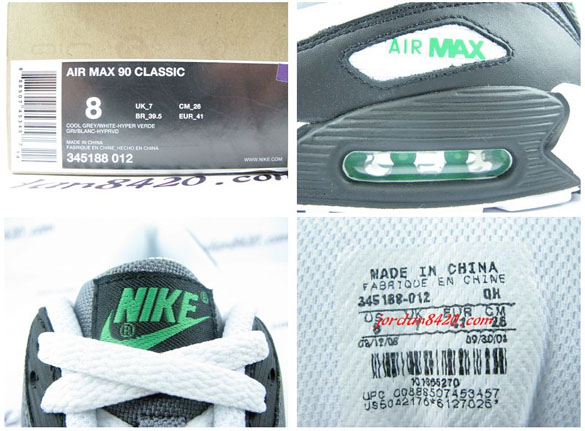 Nike Air Max 90 - Cool Grey / White - Hyper Verde