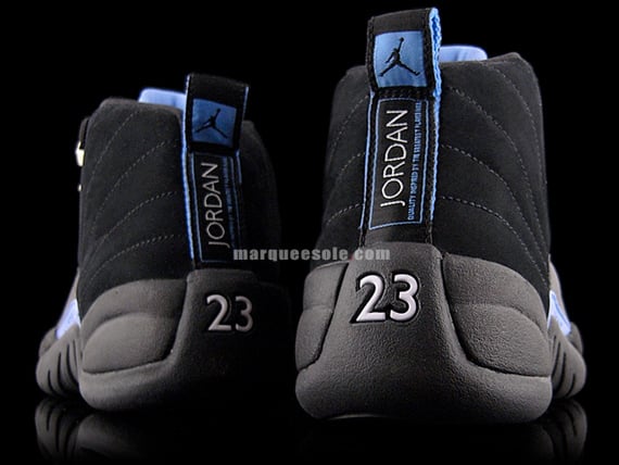Air Jordan XII (12) Nubuck 2009 Retro - Black / White - University Blue