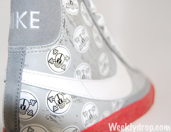 Nike Blazer High Helmets and Cross Bones - Metallic / Silver Red