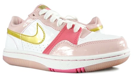 Nike Womens Court Force Low - White / Pink / Gold