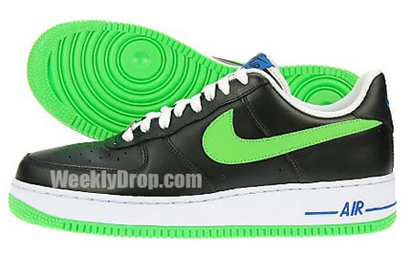 green black air force ones