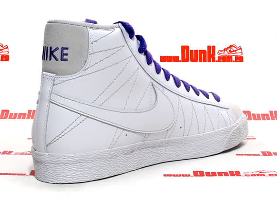 Nike Blazer Mid - White / White - Pure Purple - Neutral Grey
