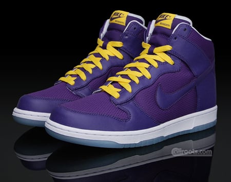 purple and yellow sneakers