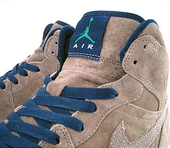 Air Jordan 1 (I) - Khaki / Hyper Verde - Midnight Navy