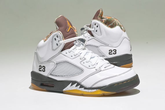 Air Jordan V (5) - White / Dark Cinder - Dark Army - Del Sol