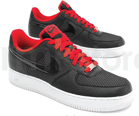 Nike Air Force 1 LeBron - Black / Black - Varsity Red - Neutral Grey 