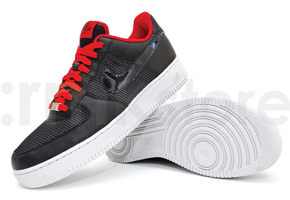 Nike Air Force 1 LeBron - Black / Black - Varsity Red - Neutral Grey 