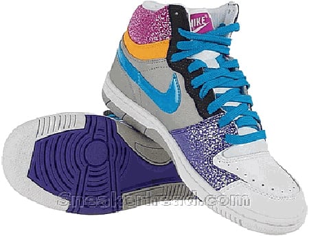 Nike Court Force High - Medium Grey / Neon Turquoise - Varsity Purple - Rave Pink