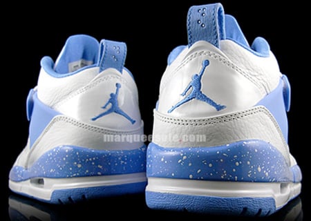 blue and white jordan flights