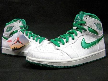 Air Jordan I (1) High - White / Metallic Green