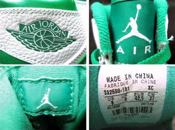 Air Jordan I (1) High - White / Metallic Green