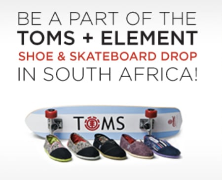 Join TOMS Shoes x Element in South Africa