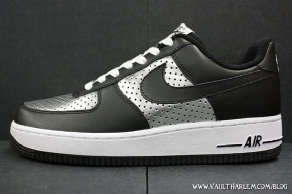 black silver air force ones