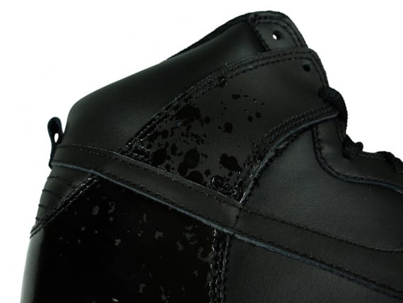 Nike Dunk High - Black / Black - Hot Red