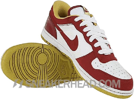 Nike Big Nike Low 1 LE - White / Team Red - Metallic Gold