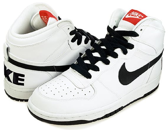 Nike Big Nike Hi LE Woven - White / Dark Obsidian - Team Orange