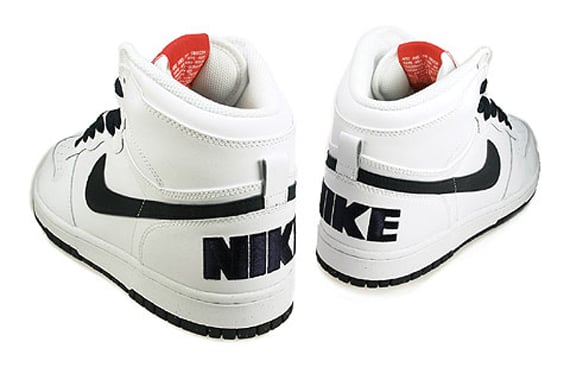 Nike Big Nike Hi LE Woven - White / Dark Obsidian - Team Orange