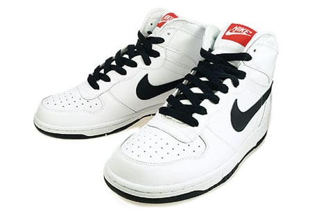 Nike Big Nike Hi LE Woven - White / Dark Obsidian - Team Orange