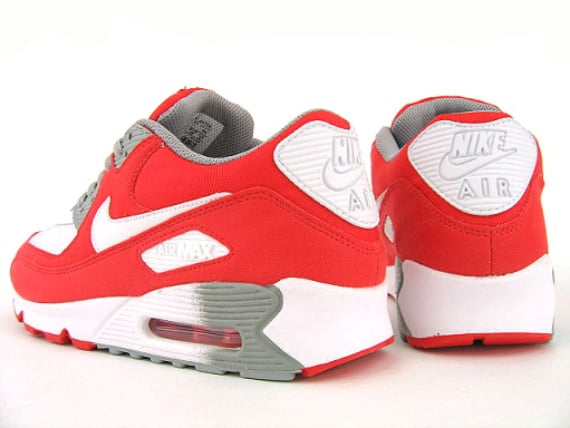 Nike Womens Air Max 90 - White / Challenge Red - Medium Grey