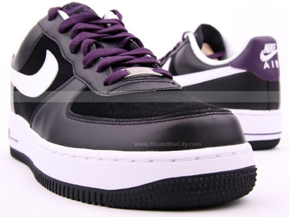 Nike Air Force 1 - Black / White - Grand Purple