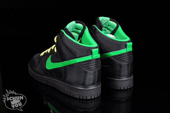 Nike Dunk Hi Nylon Premium - Black / Green Spark - Citron