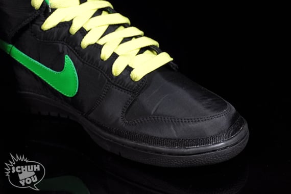 Nike Dunk Hi Nylon Premium - Black / Green Spark - Citron
